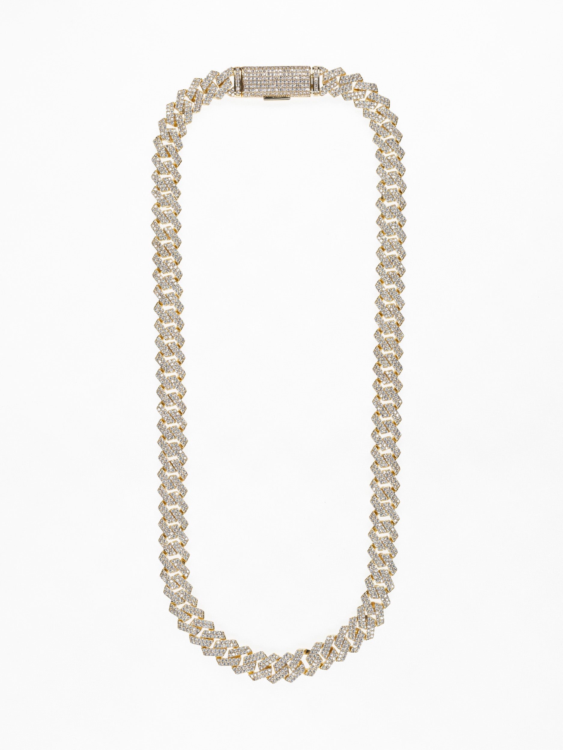 Cadena Cubana Prong 12mm - Oro