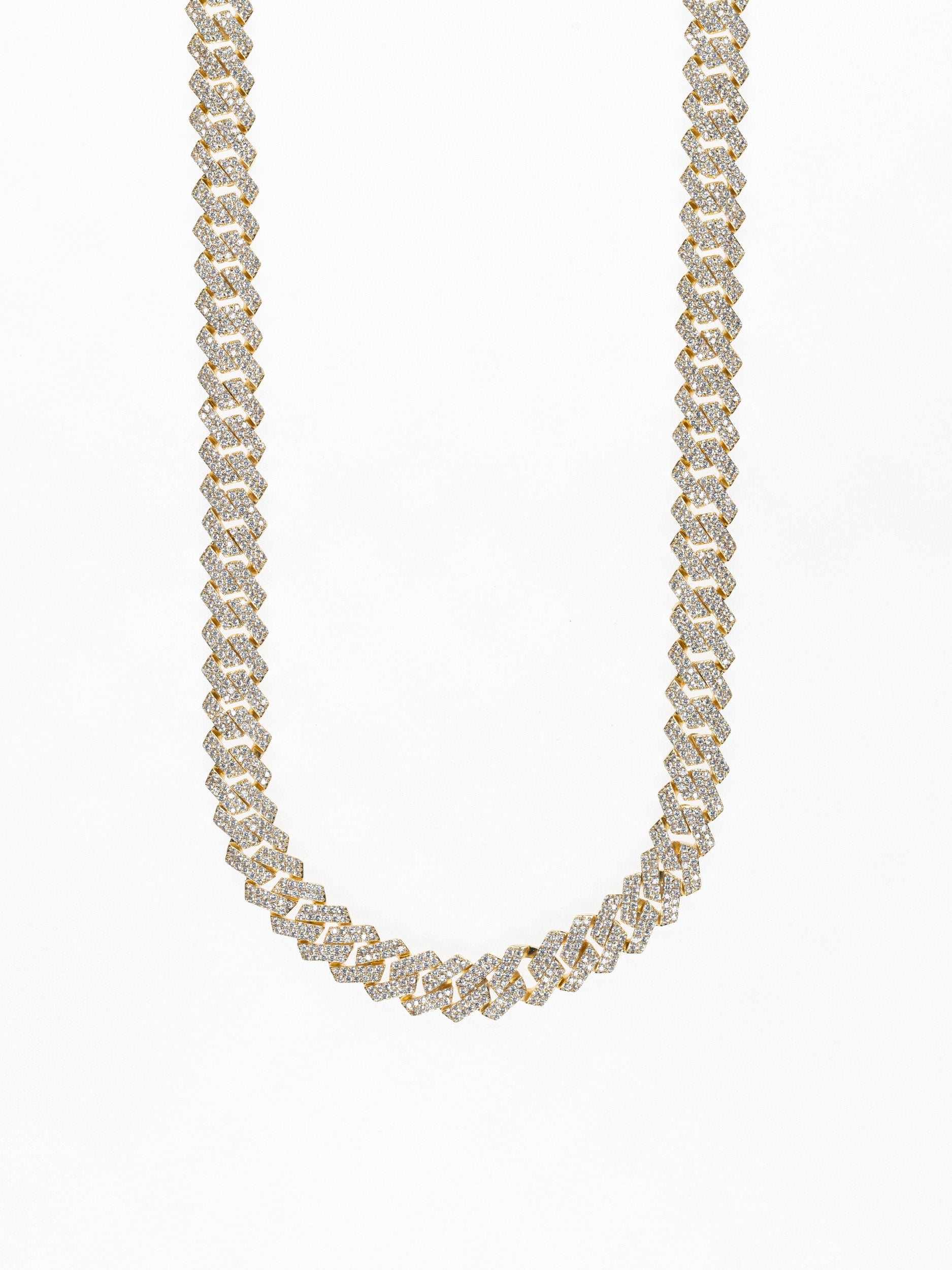 Cadena Cubana Prong 12mm - Oro