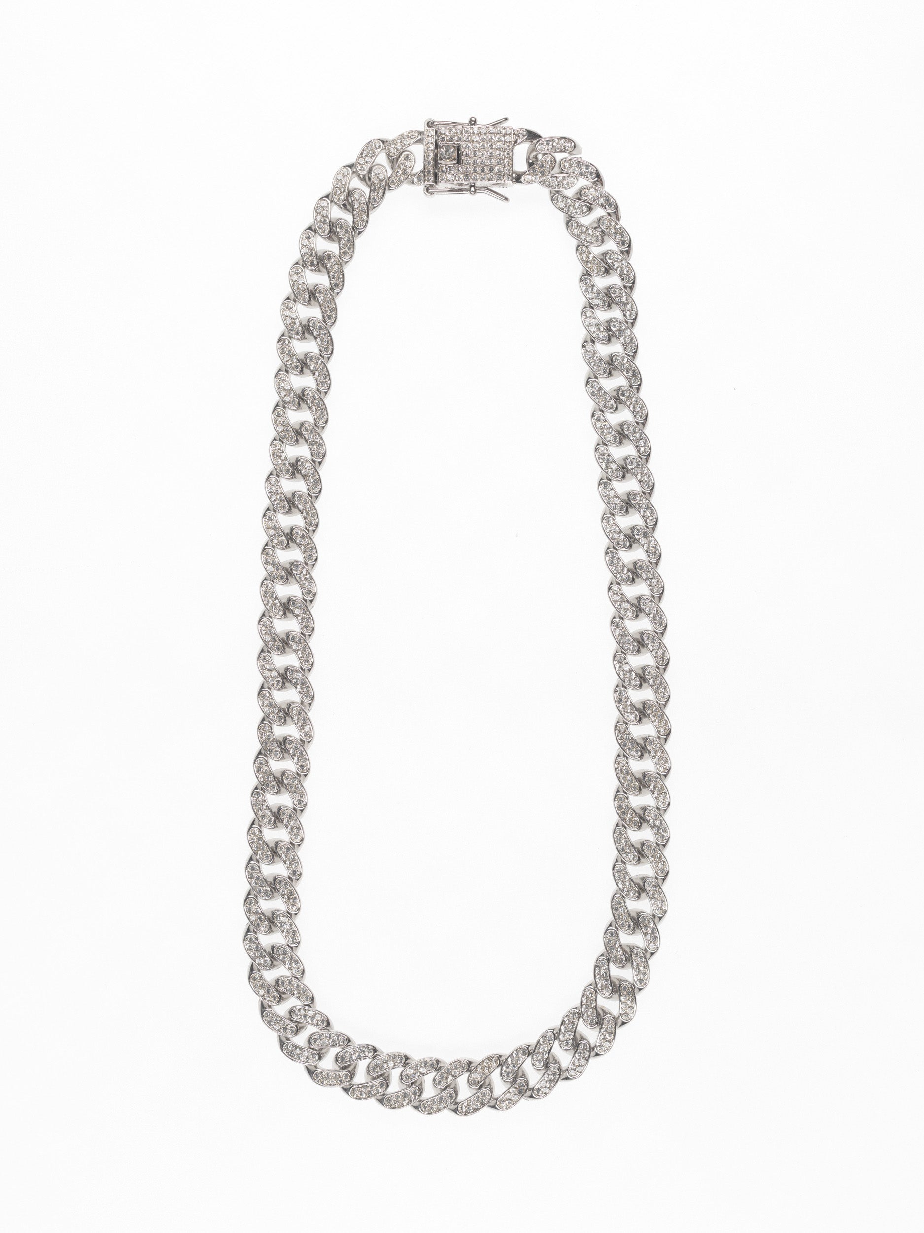 Cadena Cubana 13MM - Oro Blanco