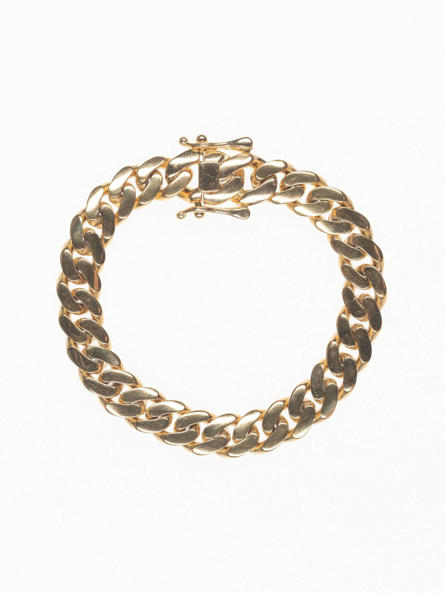 Pulsera Cubana Inoxidable Oro Plana 9.6mm