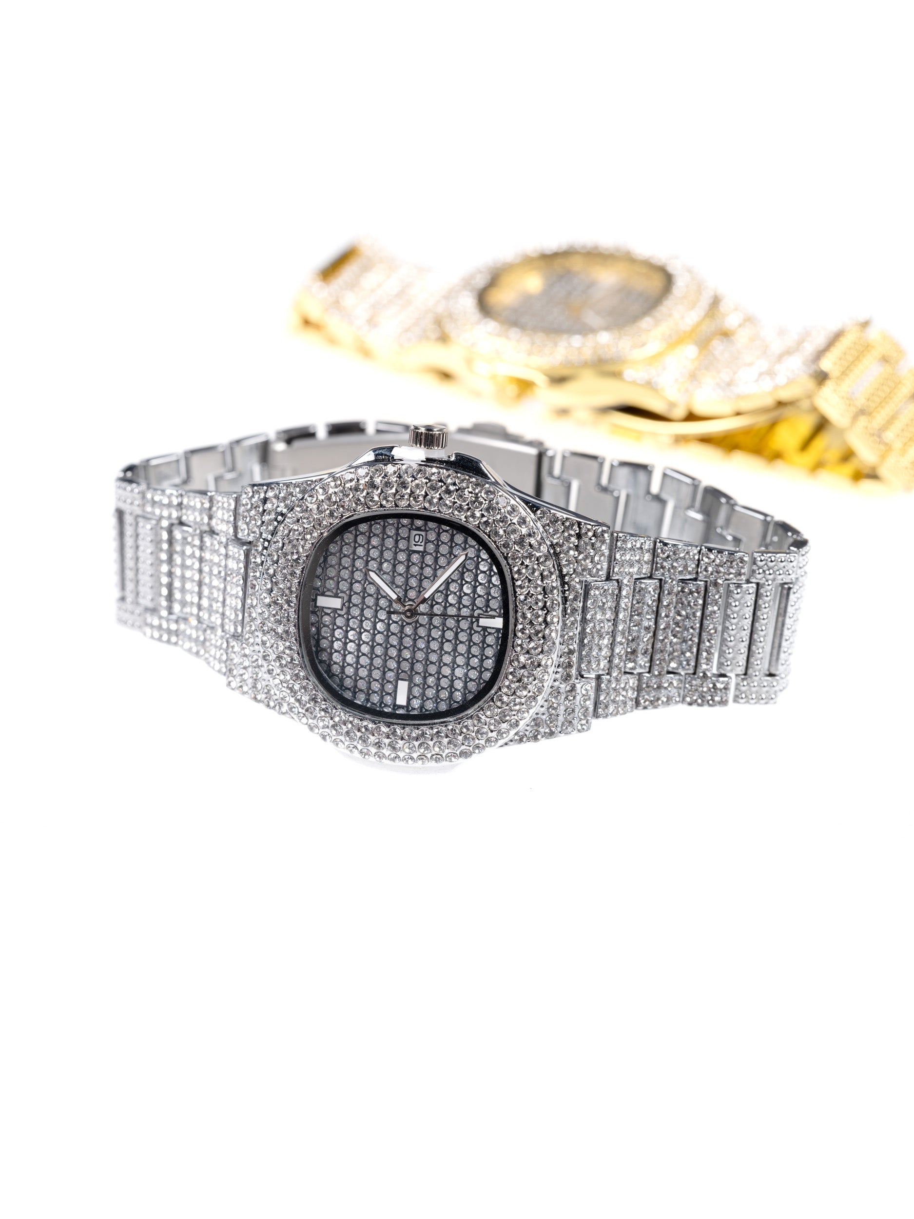 Reloj "Iced Out" - Oro Blanco