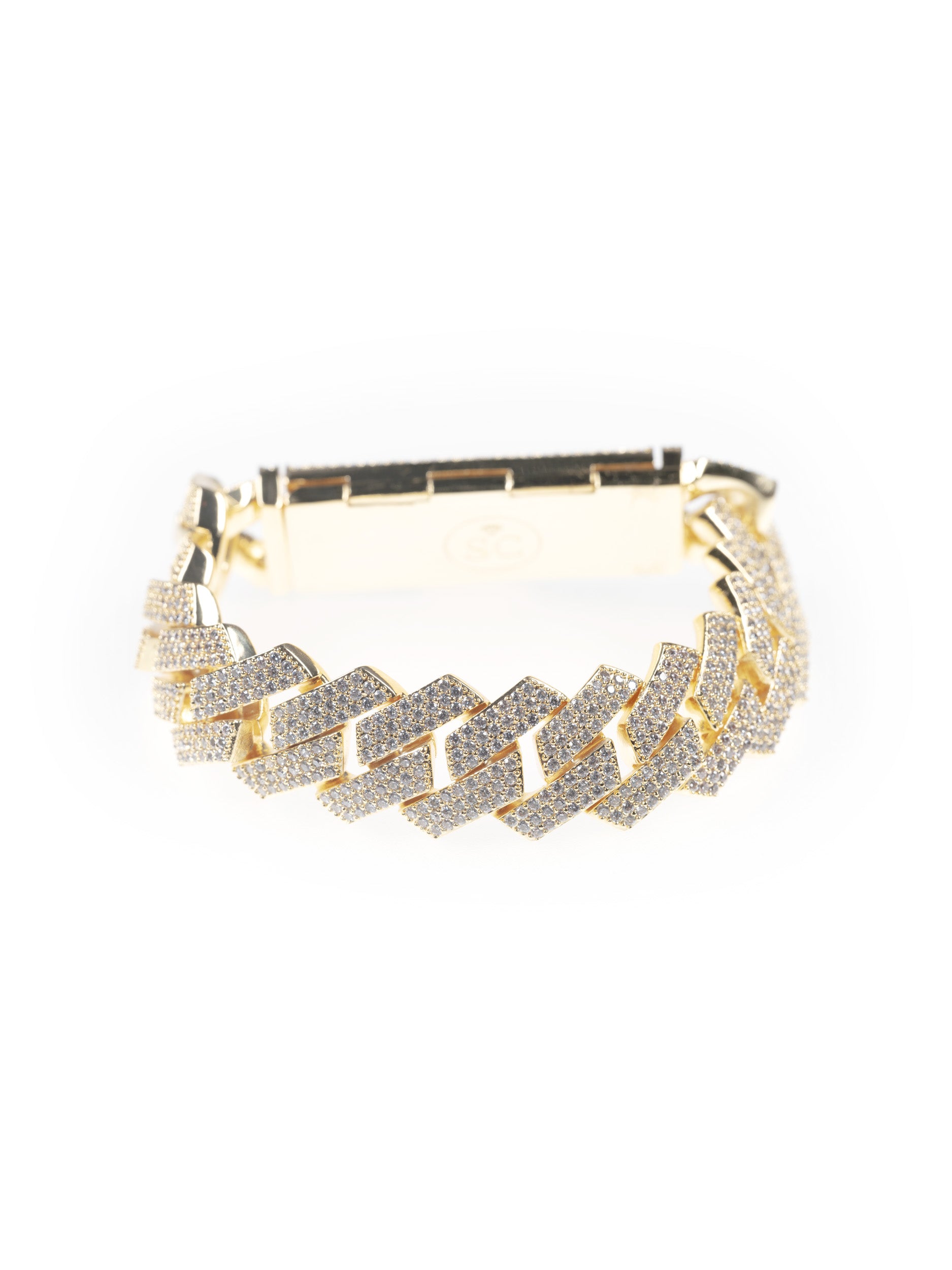 Pulsera Cubana Prong 20MM - Oro