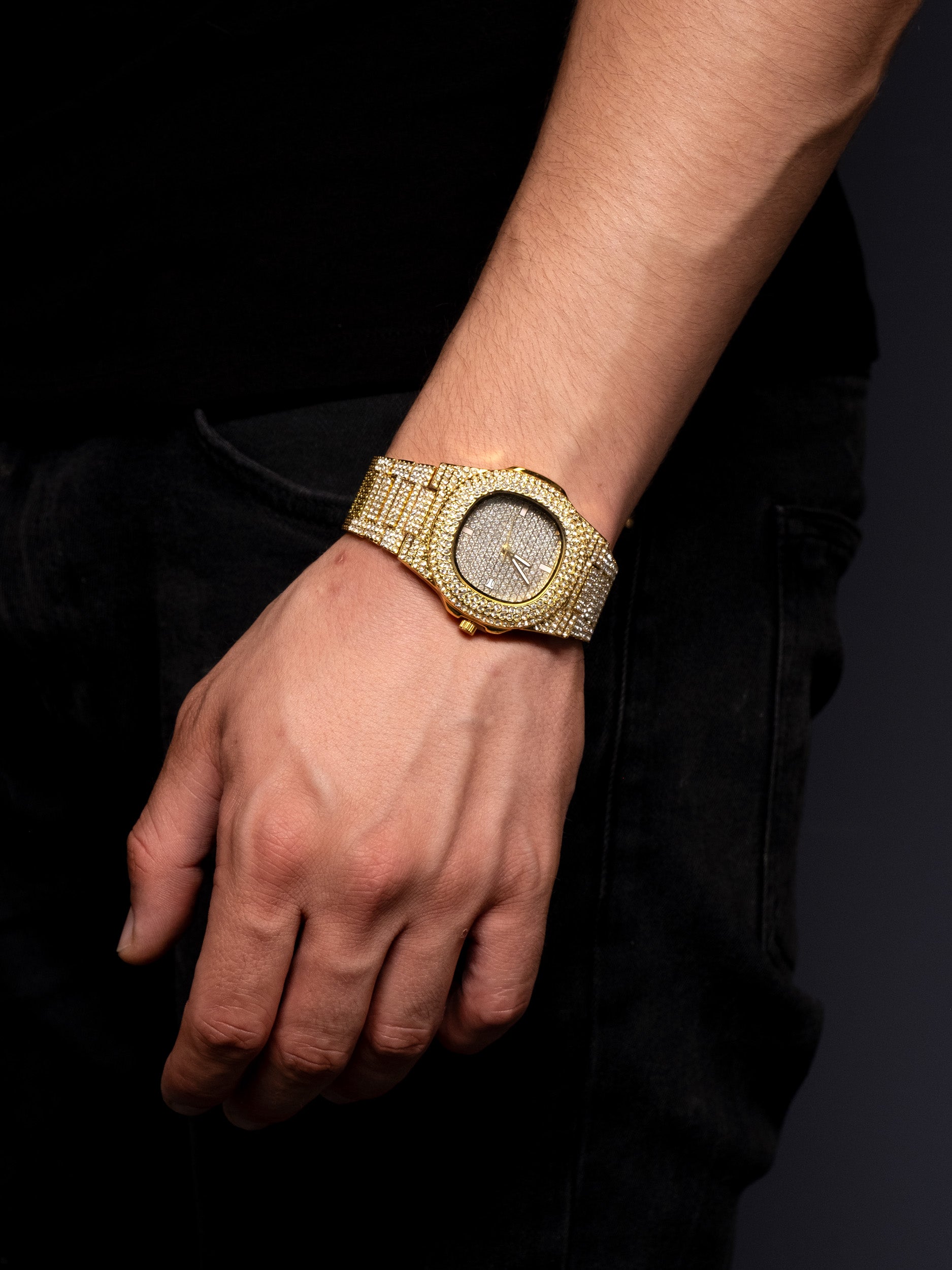 Reloj "Iced Out"- Oro
