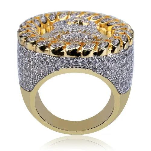 Anillo diamantado con la cara de Jesús para hombre