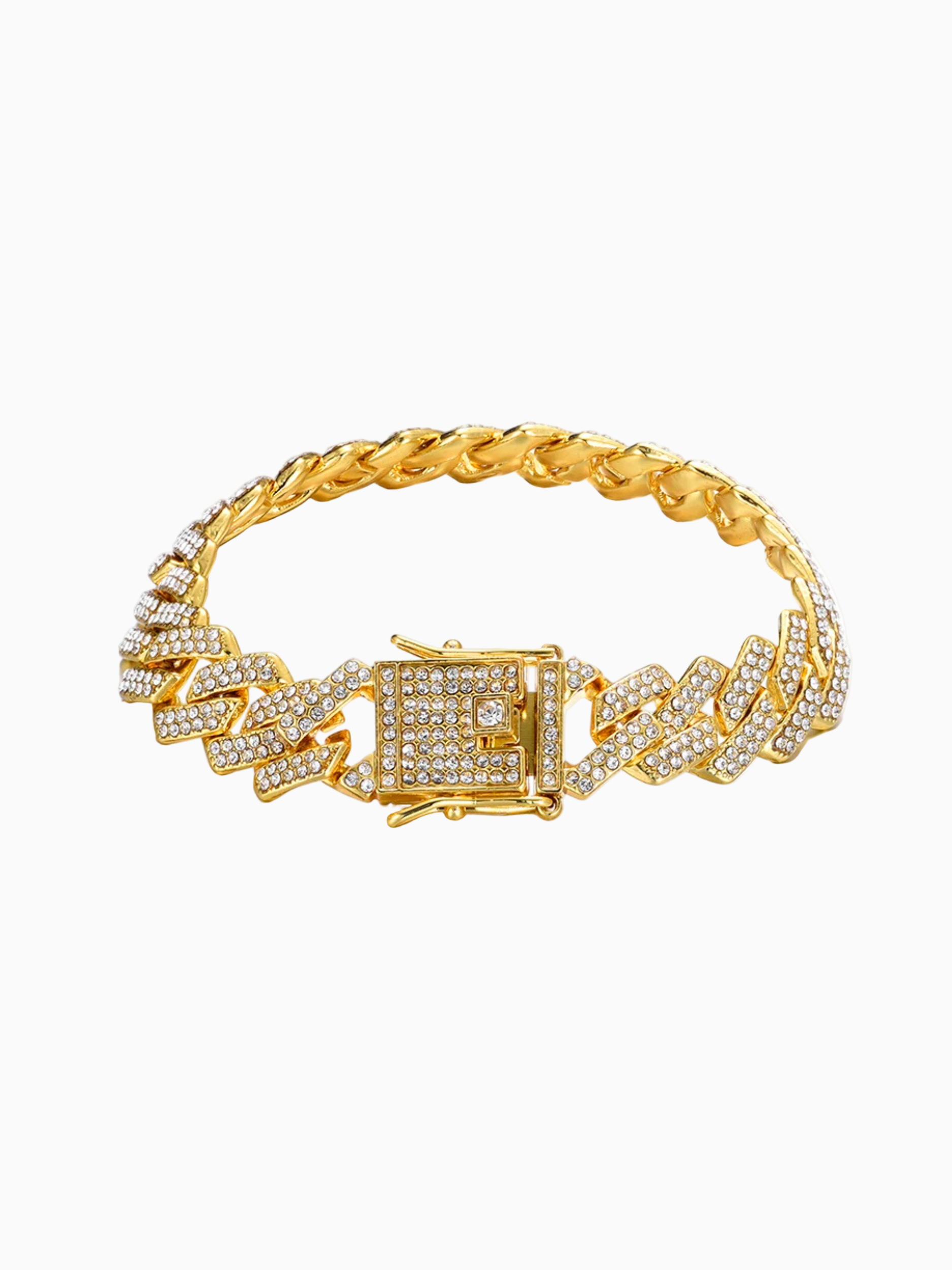 Pulsera Cubana Prong Z 13,5MM - Oro