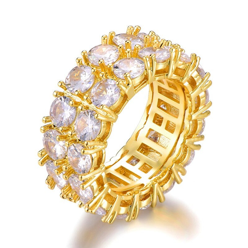"Diamonds" 2 rows Ring