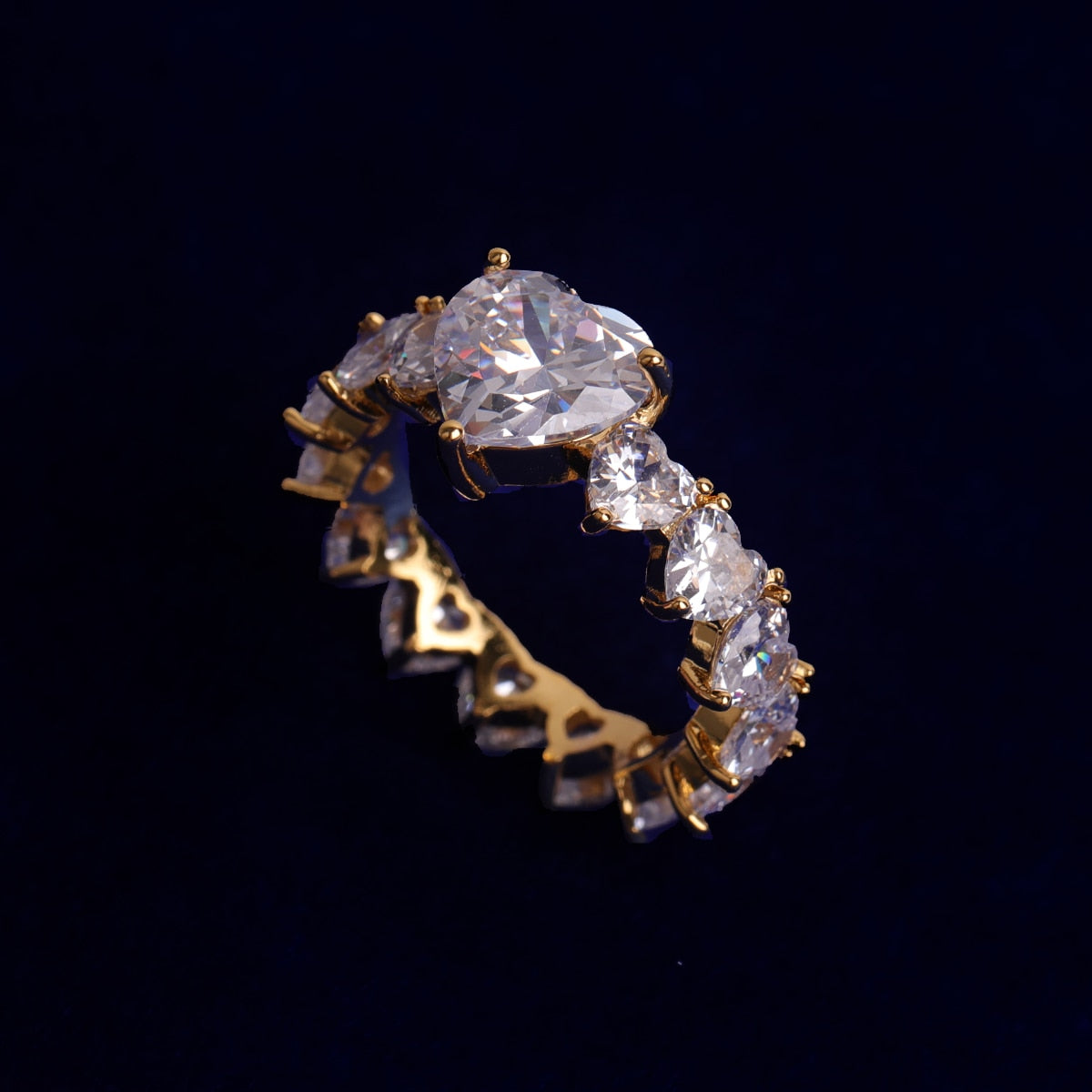 Premium 24K "Hearts Diamonds" Ring