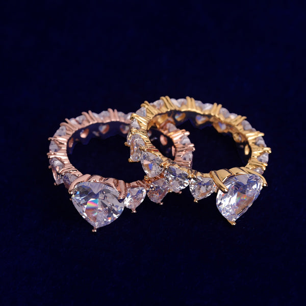 Anillo "Diamantes de Corazones" Premium 24K