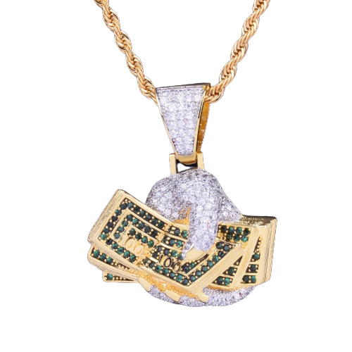 Colgante Money Hand 18K Iced Out