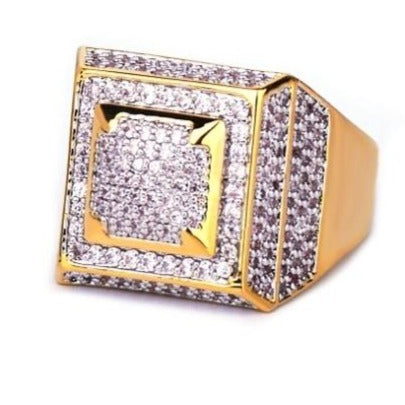 Anillo G Iced Out 18K
