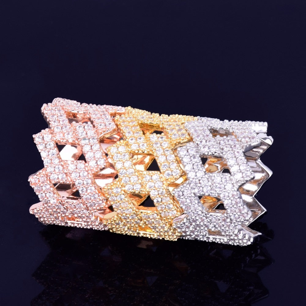 18K Cuban Prong Ring