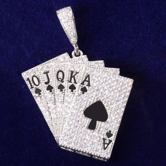 Colgante Póker 18K Iced Out