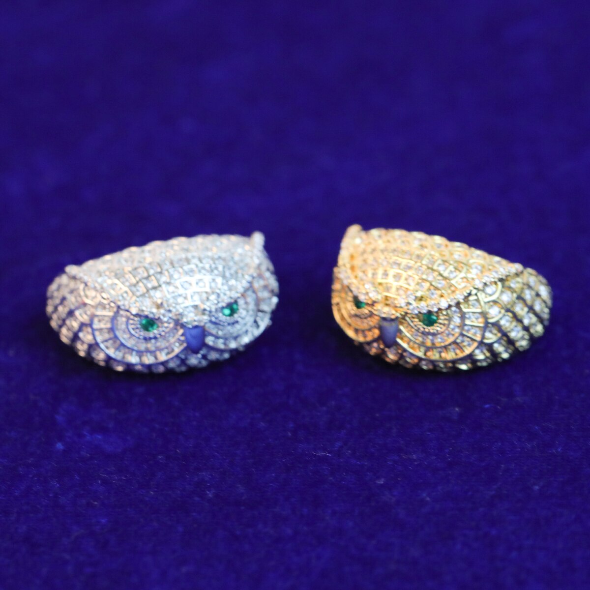 Diamond Owl Ring 24K