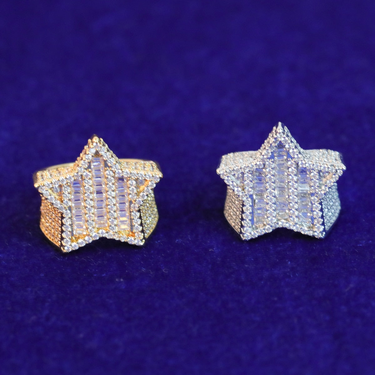 24K Baguette Star Ring