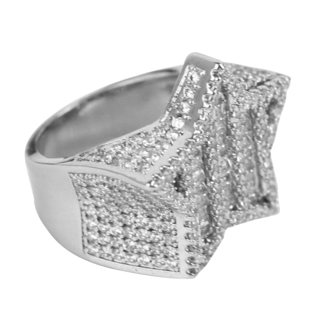 24K Baguette Star Ring