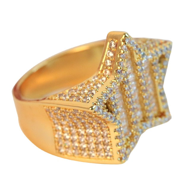 24K Baguette Star Ring