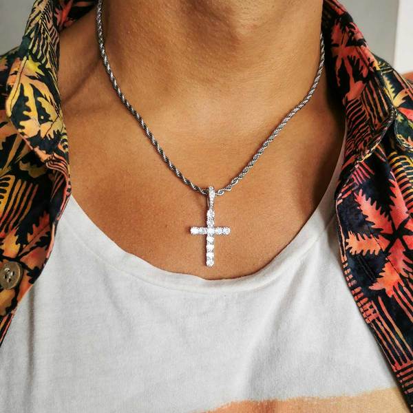 Cross + Tennis Chain