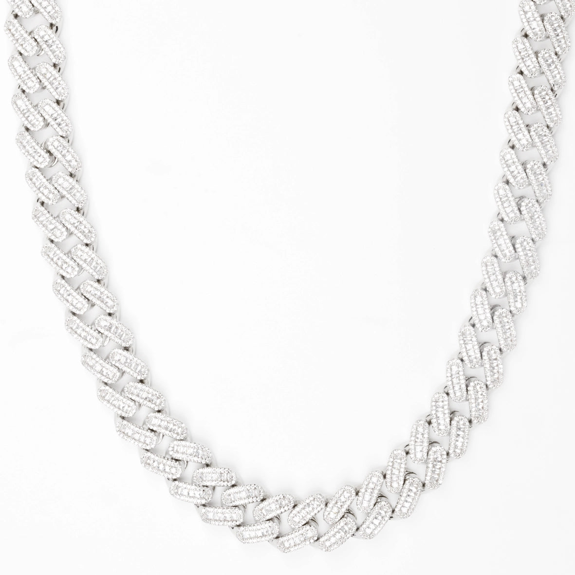 Cadena Cubana Baguette Iced Out 15mm