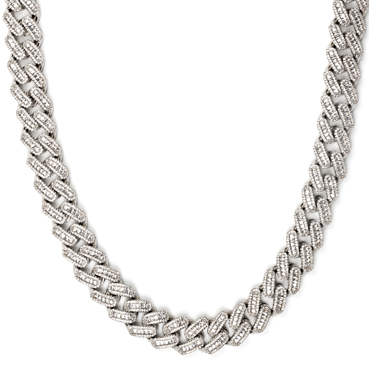 Cadena Cubana Baguette Iced Out 15mm