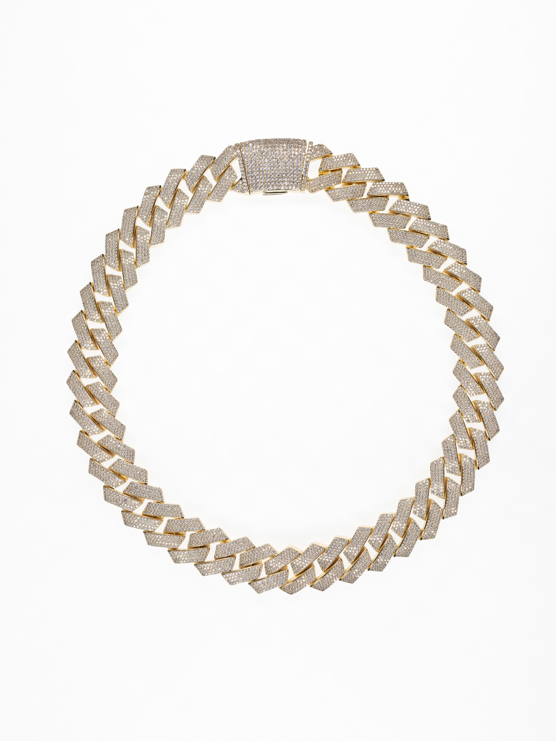 Cadena Cubana Prong 25mm - Oro