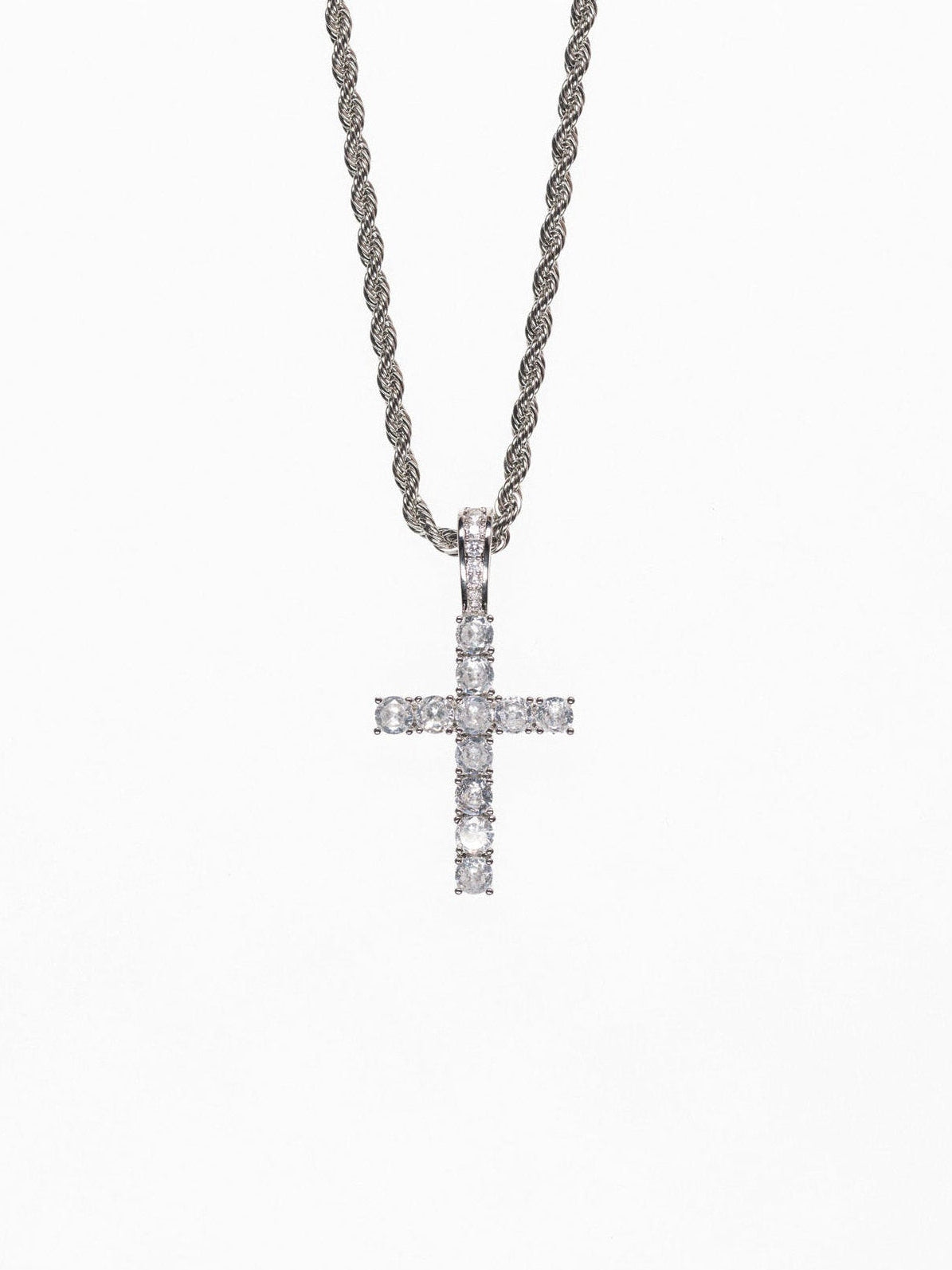 Colgante Cruz - Oro Blanco