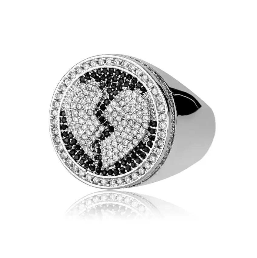 Anillo Broken Heart Iced Out 24K