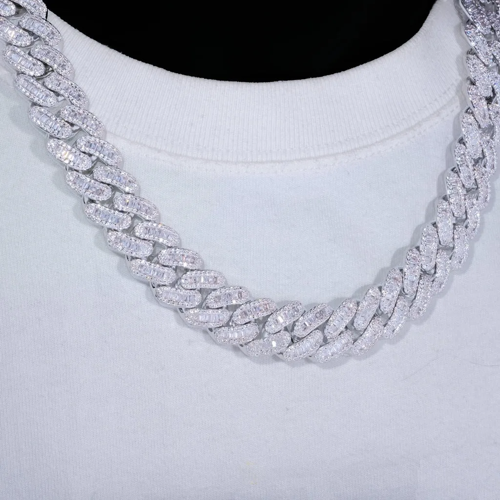 Cadena Cubana Baguette Iced Out 15mm