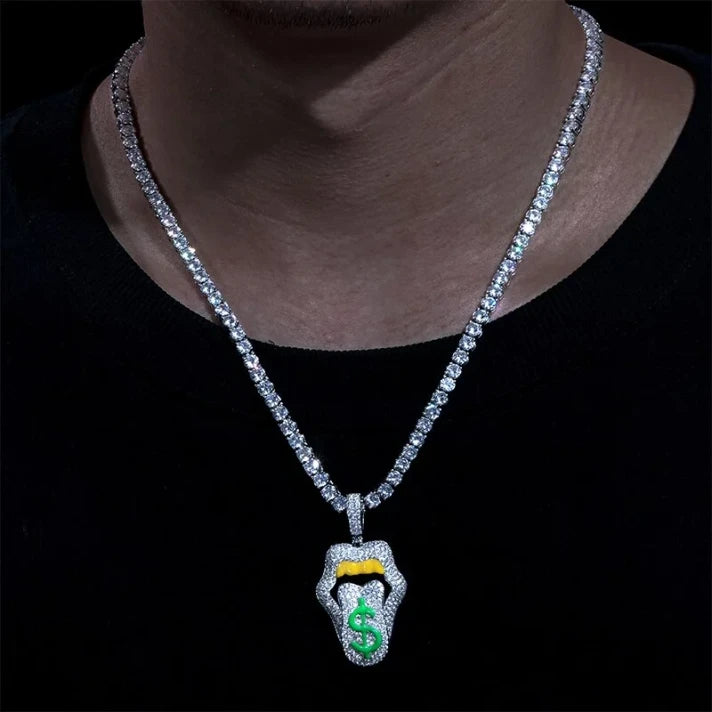 Dripping Money de Plata 925 con Moisantita VVS brillante en la oscuridad