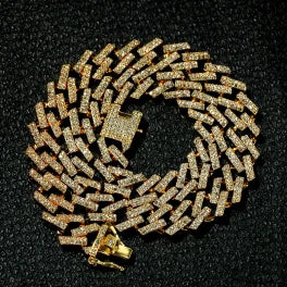 Cadena Cubana "Prong" 15MM ICED OUT