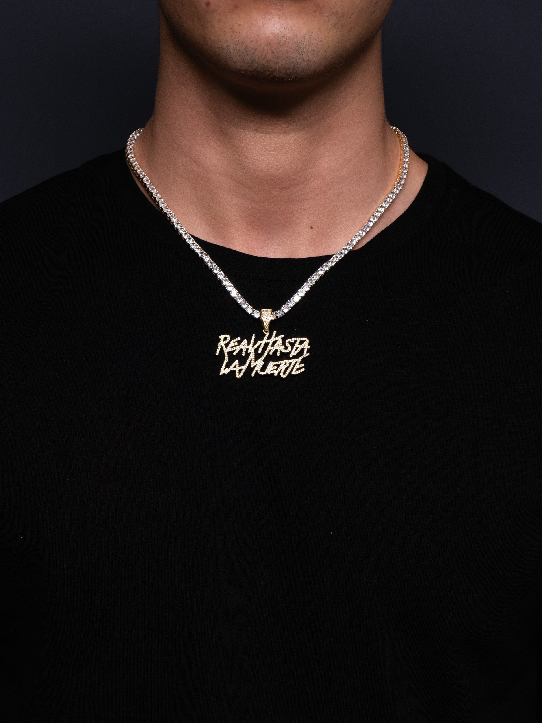 Colgante REAL HASTA LA MUERTE de Anuel en oro y diamantes con cadena incluida de Street Chains