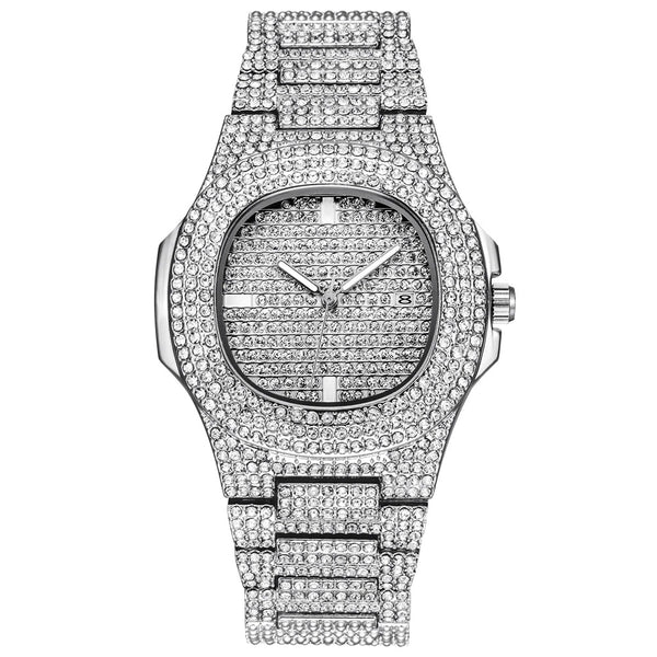 Reloj "Iced Out" - Oro Blanco