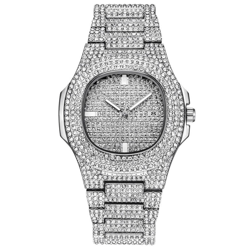 Reloj "Iced Out" - Oro Blanco