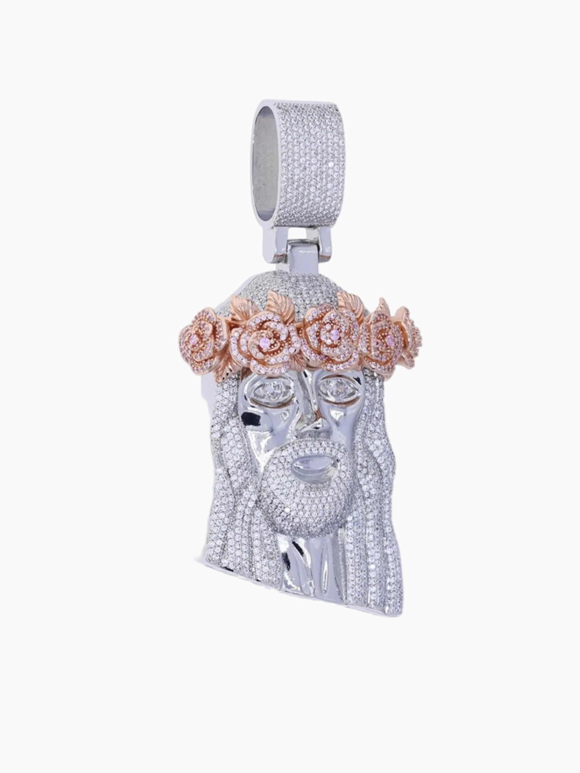 Colgante Jesús  - Oro Blanco