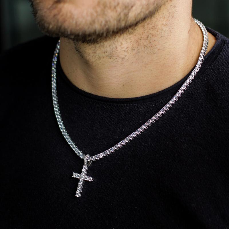 Cross + Tennis Chain