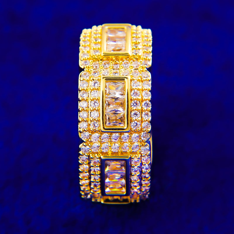 Anillo "Square Baguettes" Premium 24K