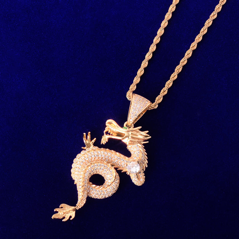 Colgante Dragón 18K Iced Out