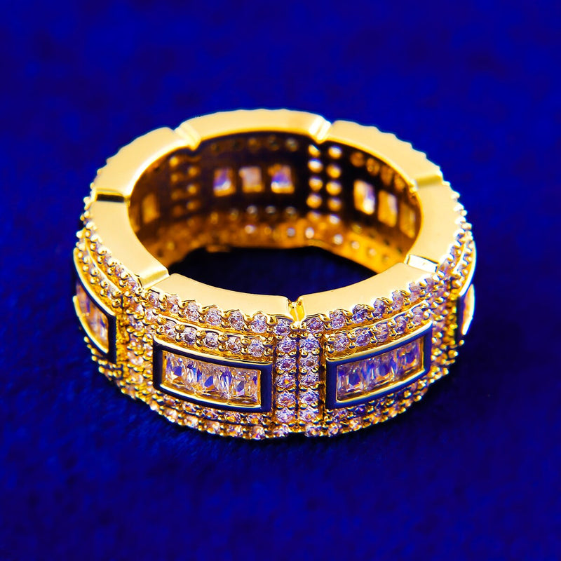 Anillo "Square Baguettes" Premium 24K