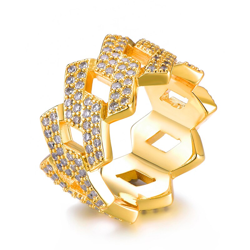 18K Cuban Prong Ring