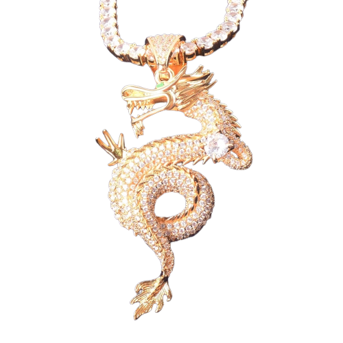 Colgante Dragón 18K Iced Out