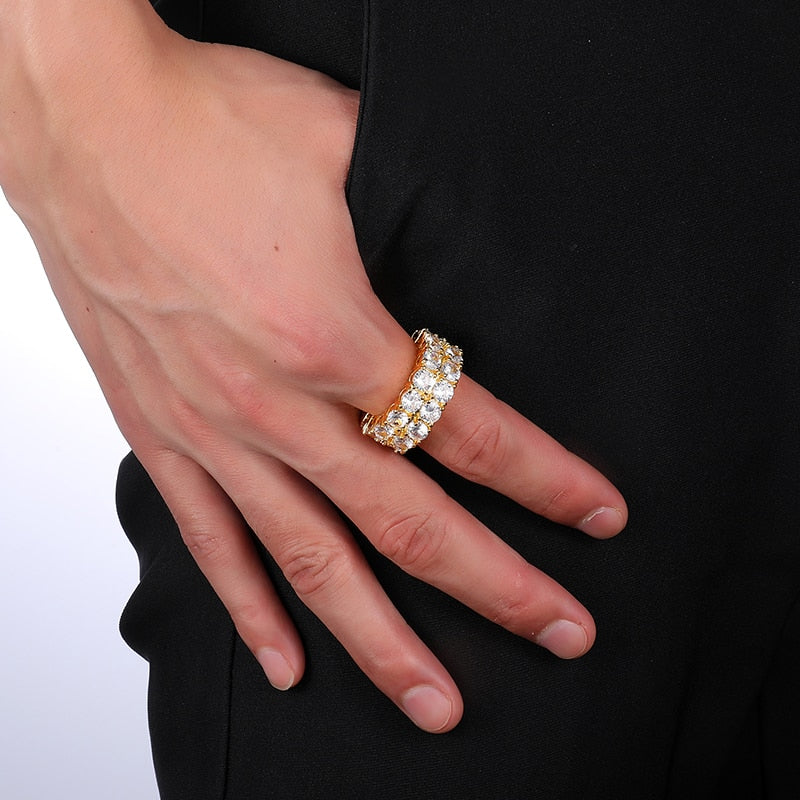 "Diamonds" 2 rows Ring