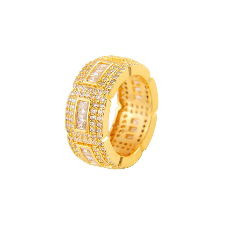 Anillo "Square Baguettes" Premium 24K