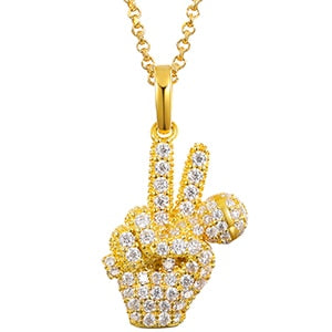 Hand with microphone in 925 silver with VVS moisantite for singer