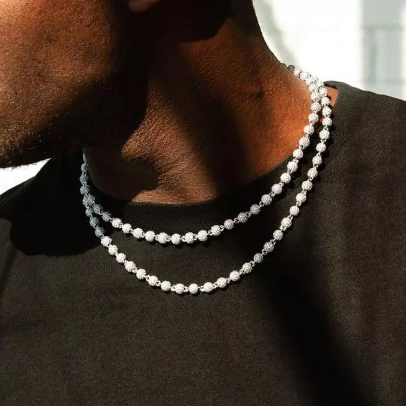 Chain "Iced Pearls" 6mm Premium 24K
