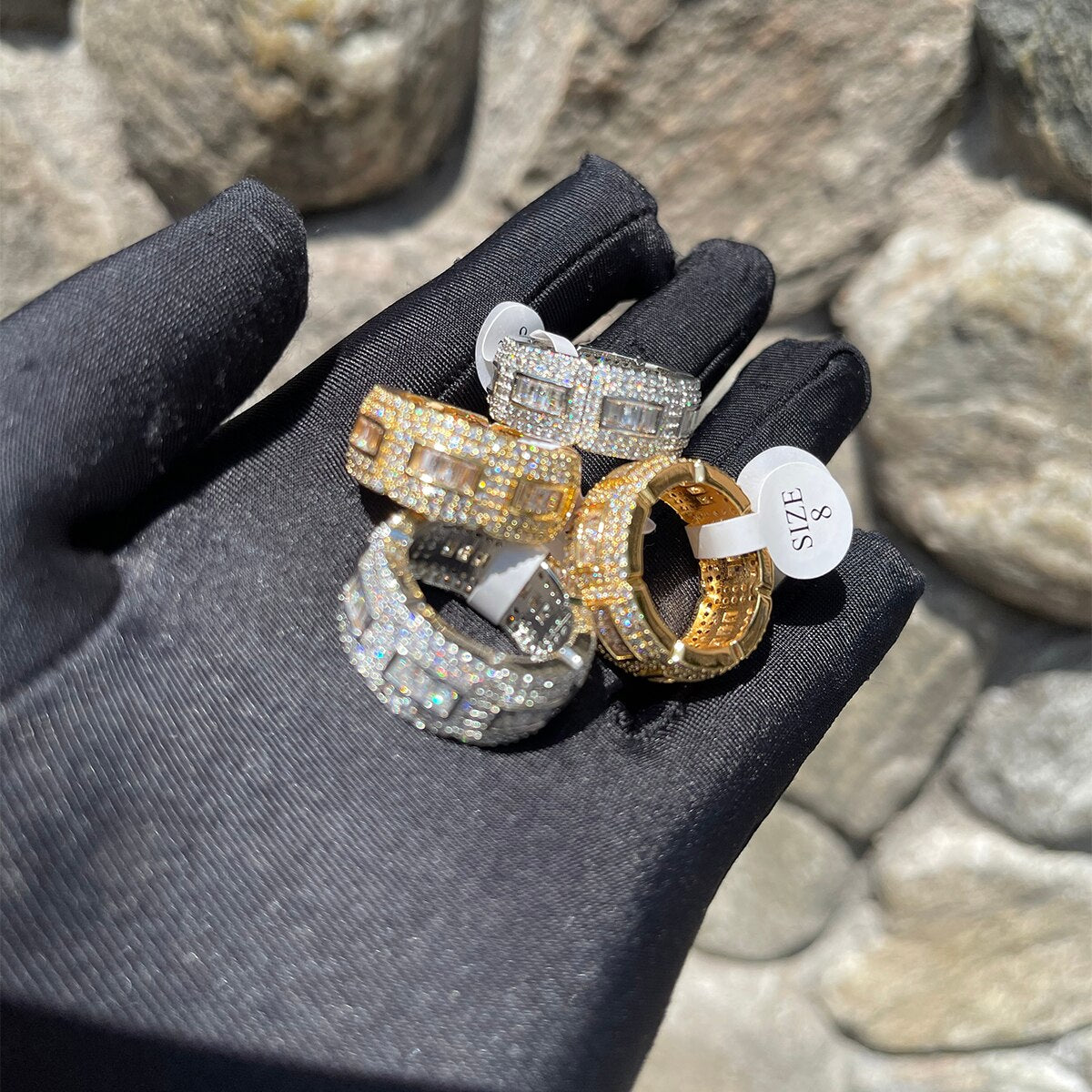Ring "Square Baguettes" Premium 24K