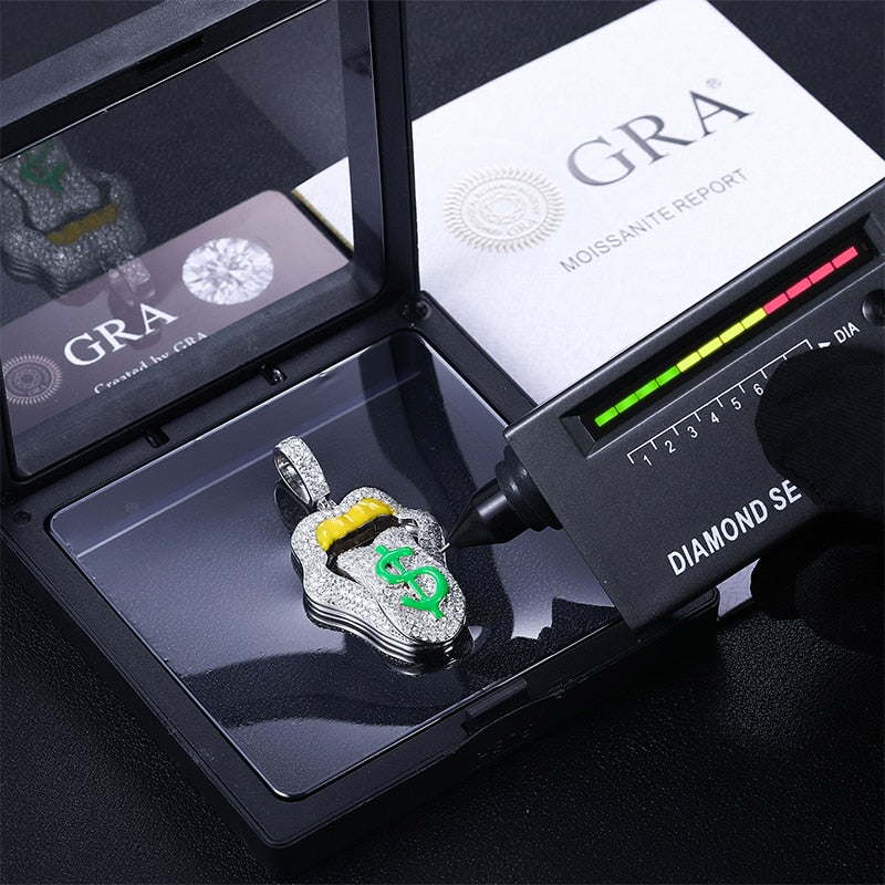 925 Silver Dripping Money with VVS Moisantite glowing in the dark