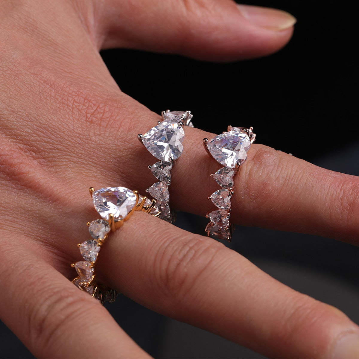 Premium 24K "Hearts Diamonds" Ring