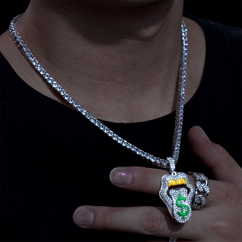 925 Silver Dripping Money with VVS Moisantite glowing in the dark