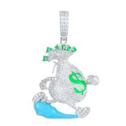 925 Silver Running Money with VVS Moisantite glowing in the dark
