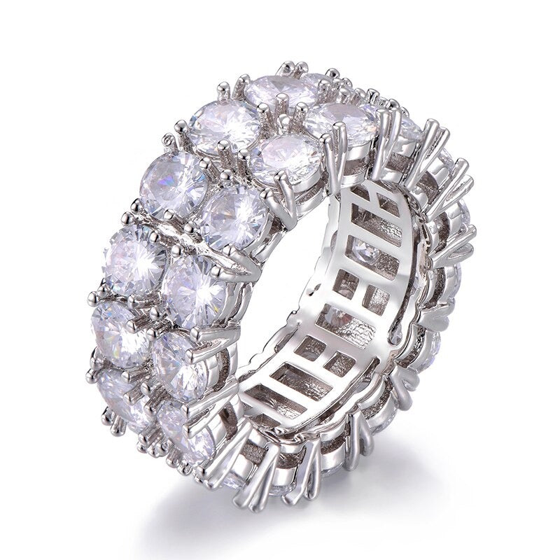 "Diamonds" 2 rows Ring