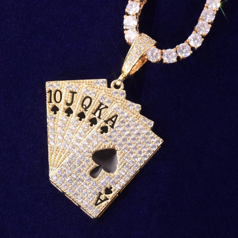 Colgante Póker 18K Iced Out
